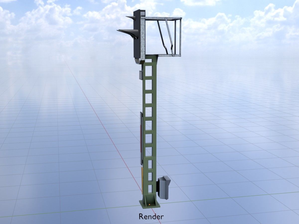 KS Railway Signal Post 4500mm all Versions 3D Model Collection_104