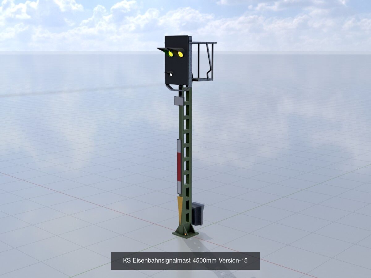 KS Railway Signal Post 4500mm all Versions 3D Model Collection_31