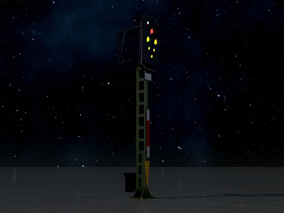 KS Railway Signal Post 4500mm all Versions 3D Model Collection_92