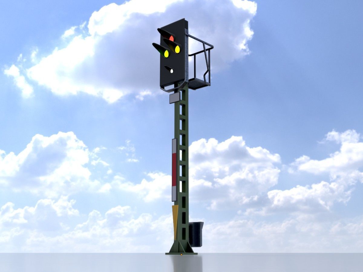KS Railway Signal Post 4500mm all Versions 3D Model Collection_42