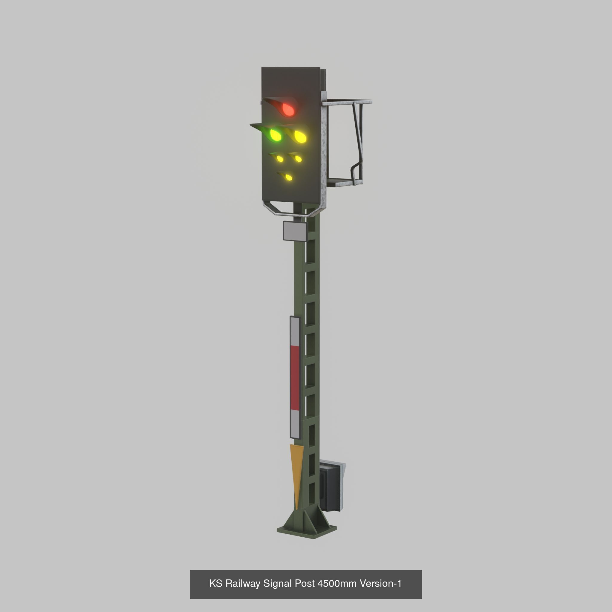 KS Railway Signal Post 4500mm all Versions 3D Model Collection_17