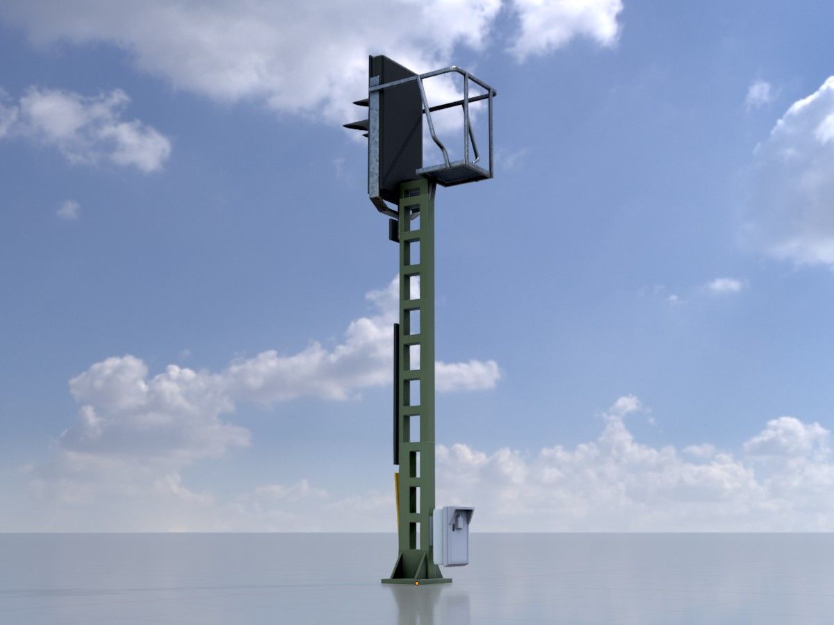 KS Railway Signal Post 4500mm all Versions 3D Model Collection_62