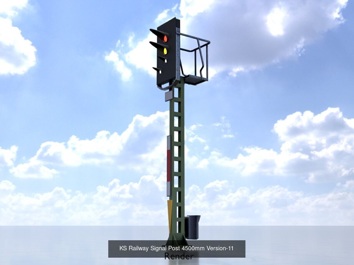 KS Railway Signal Post 4500mm all Versions 3D Model Collection_27