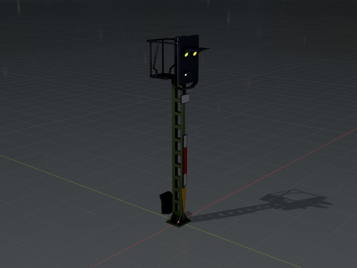 KS Railway Signal Post 4500mm all Versions 3D Model Collection_87