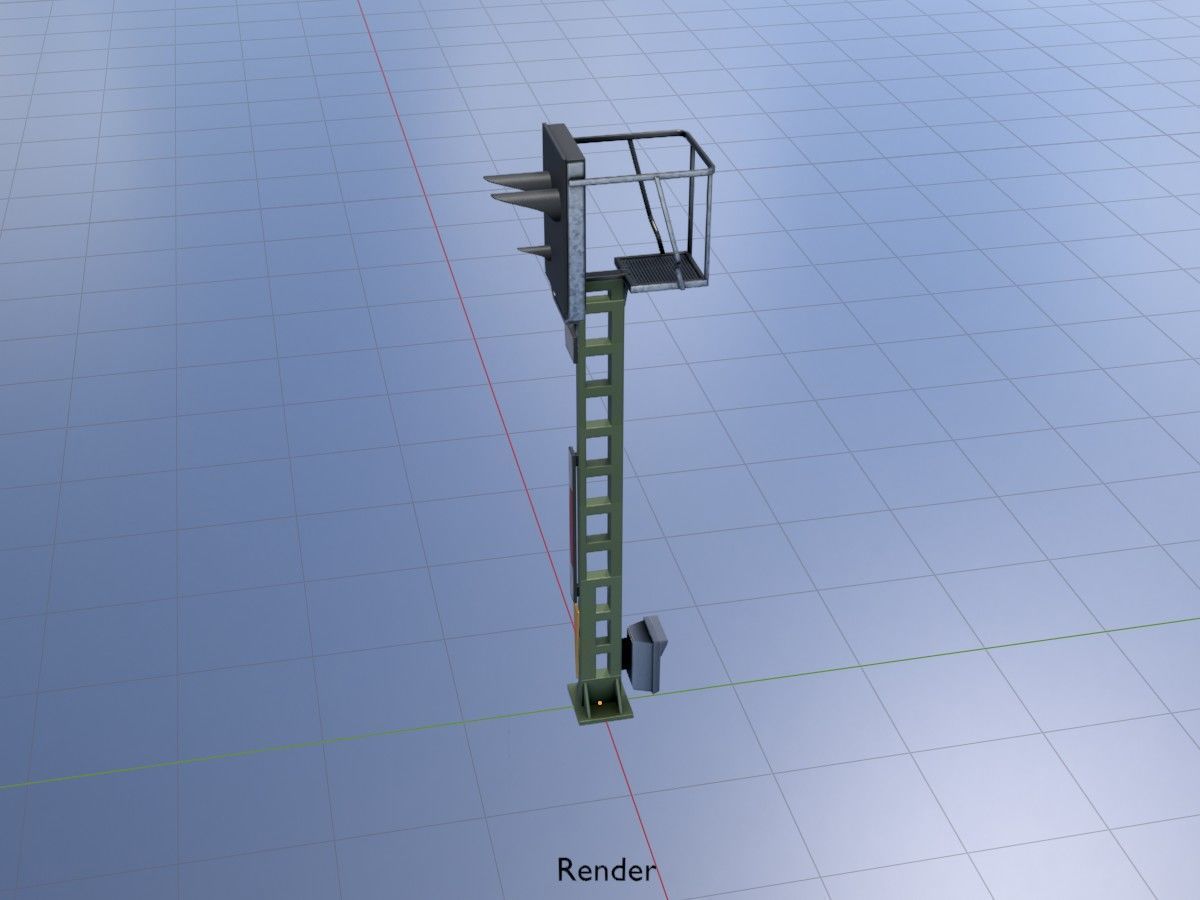 KS Railway Signal Post 4500mm all Versions 3D Model Collection_103