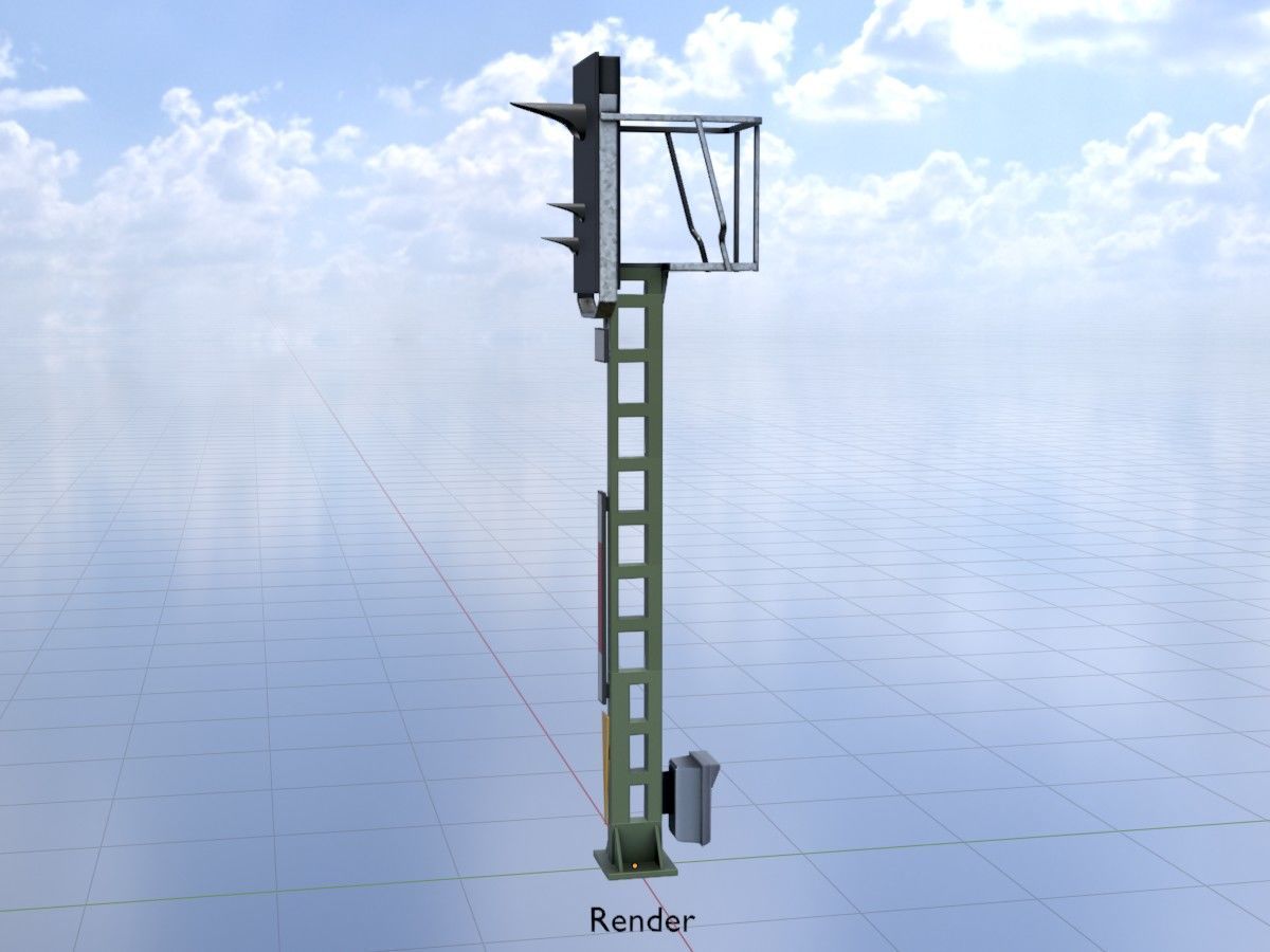 KS Railway Signal Post 4500mm all Versions 3D Model Collection_102