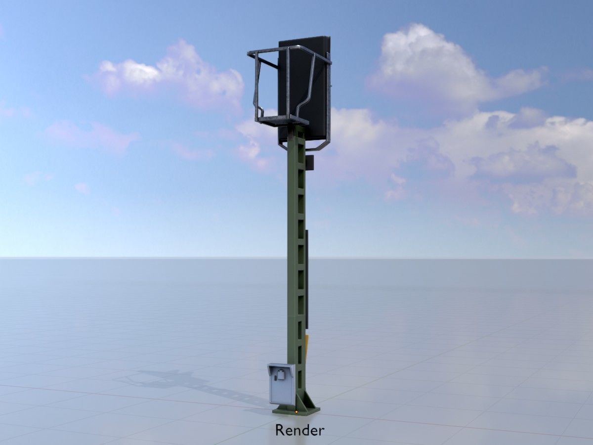 KS Railway Signal Post 4500mm all Versions 3D Model Collection_113