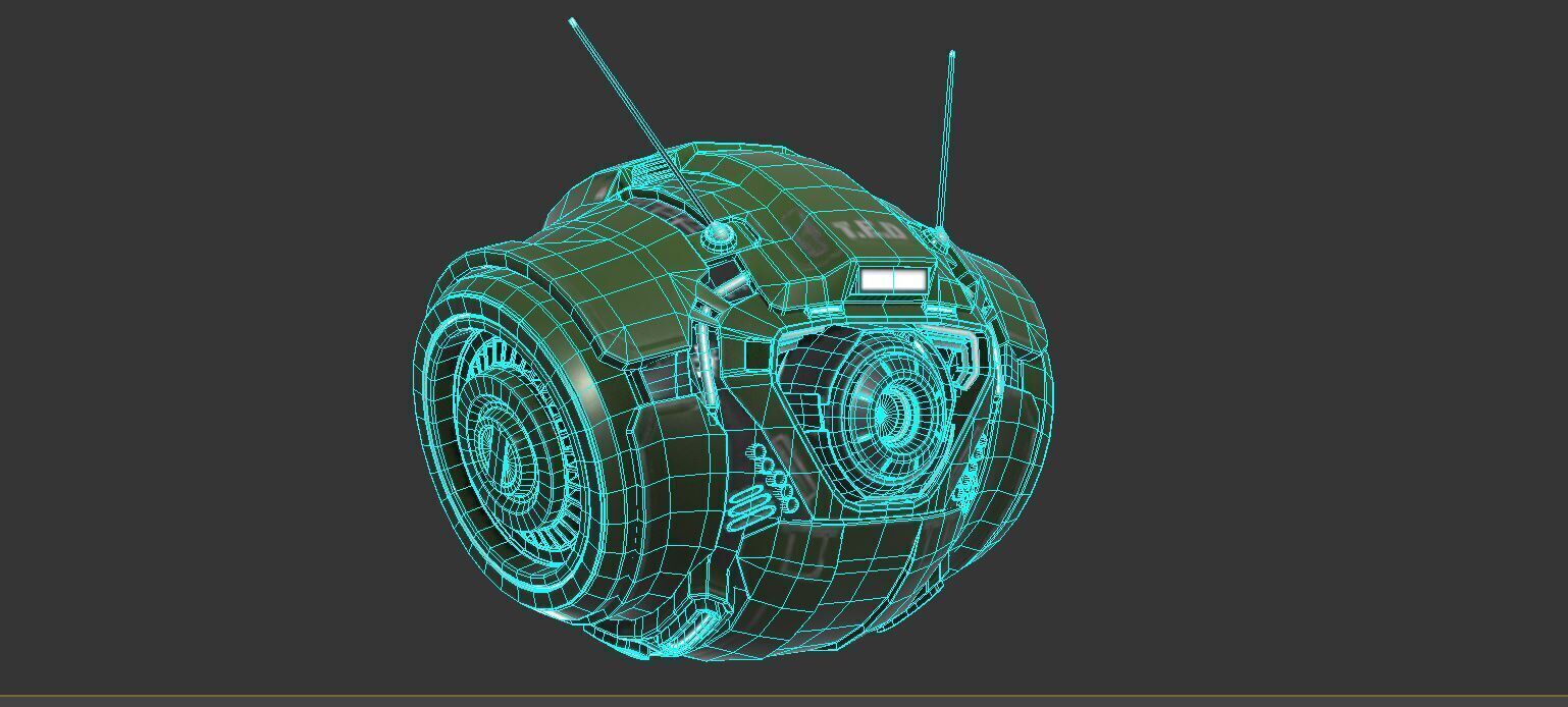 Technical Escort Drone All Tiers T-E-D Sci-Fi Asset Pack Low-poly 3D model_24