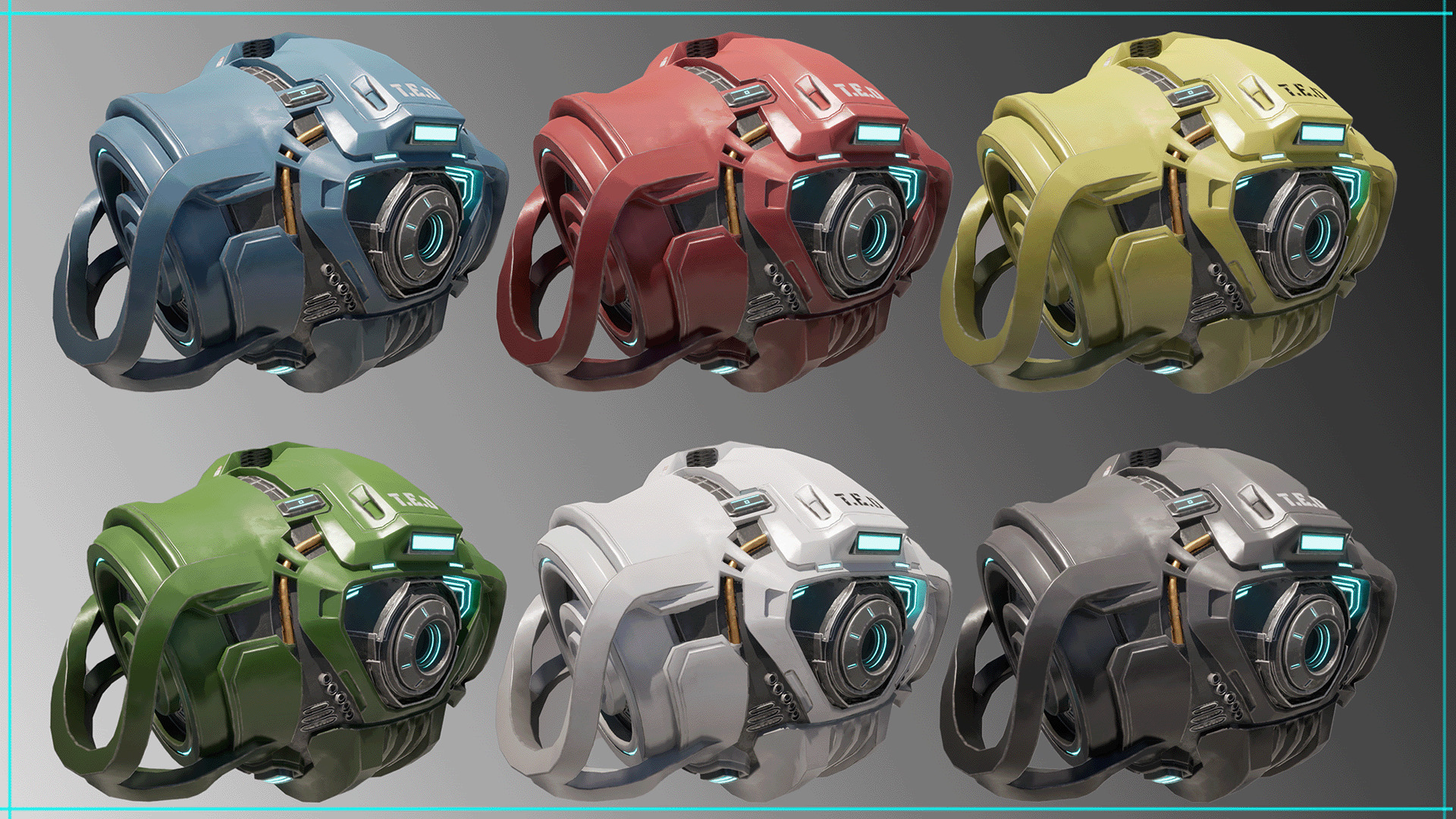 Technical Escort Drone All Tiers T-E-D Sci-Fi Asset Pack Low-poly 3D model_16