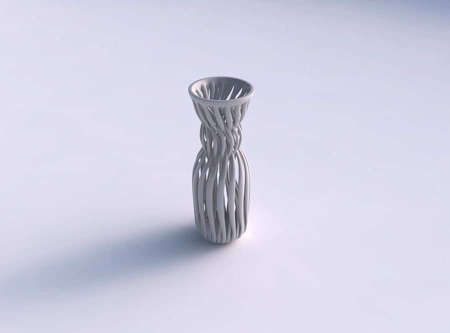 Vase curved twisted with muscle structure and intertwining in... 3D print model_0