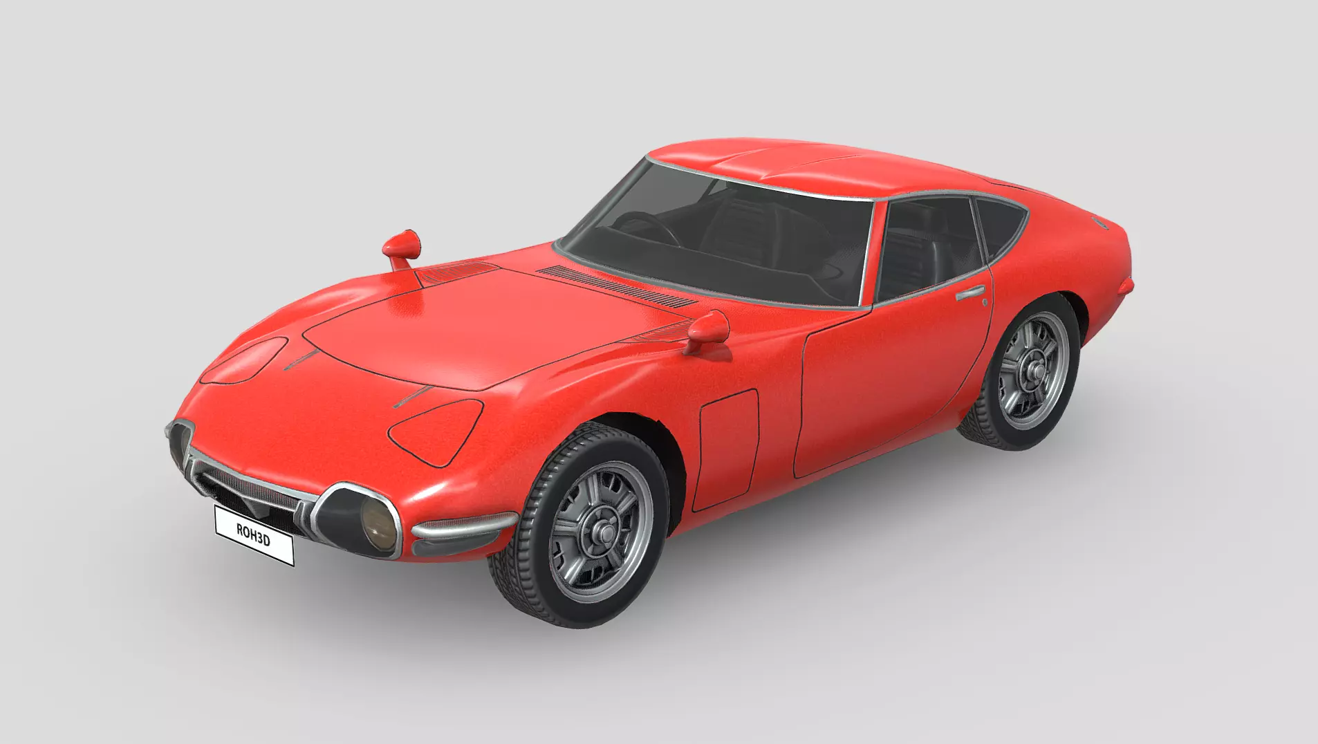 Toyota 2000GT 1969 Low-poly 3D model