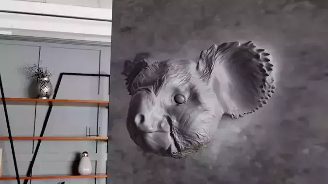 koala head wall mount STL