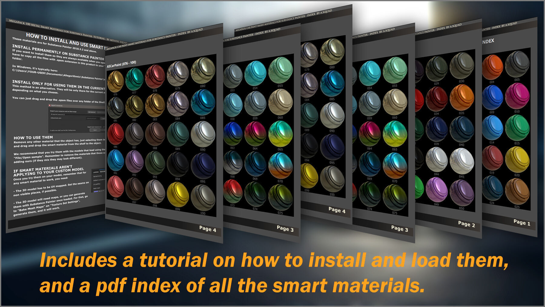 Megapack 100 Car Paint smart materials for Substance Painter Texture_14