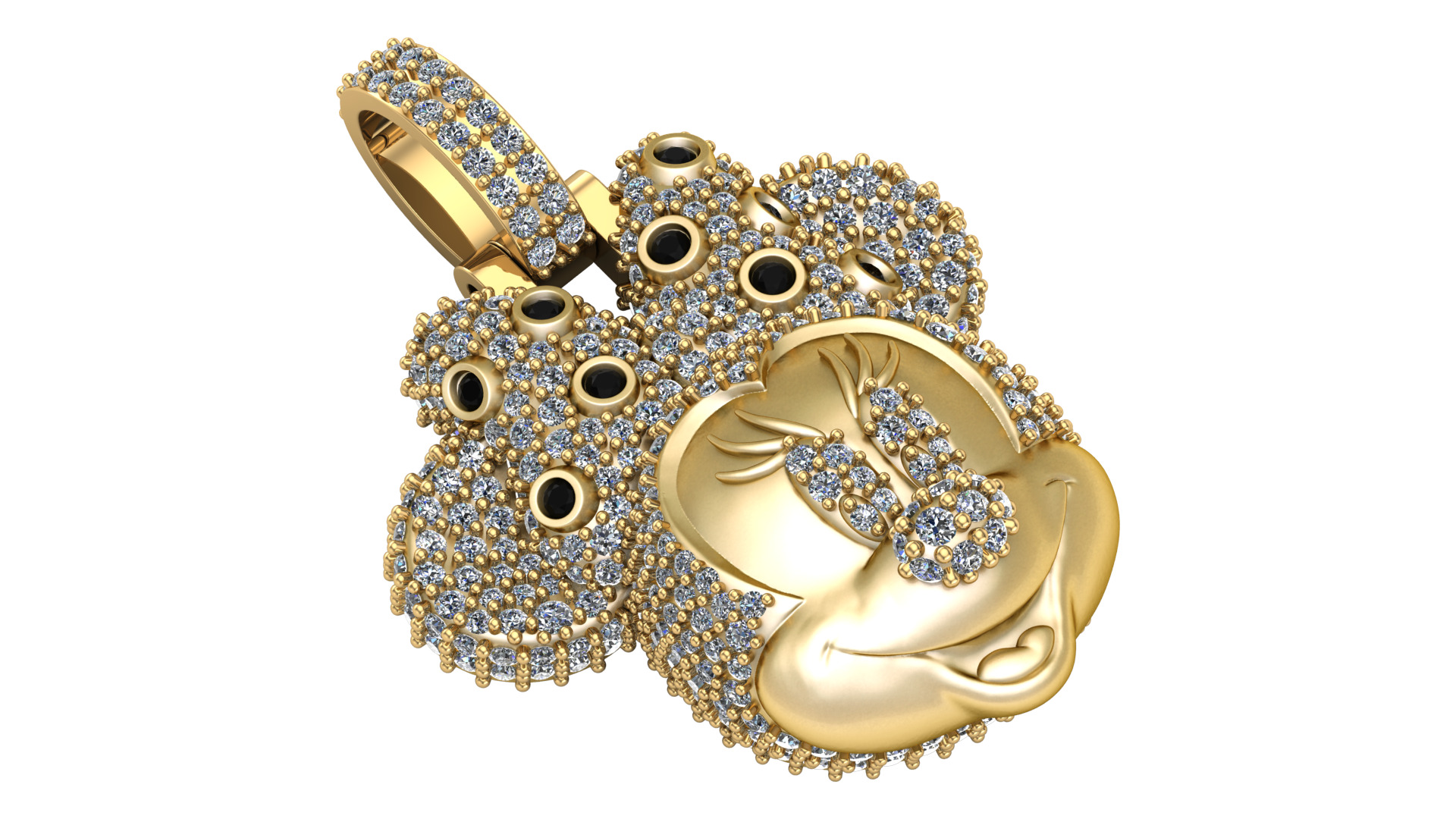 Minnie Mouse Pendant 3D CAD Model for Jewelry Making 3D print model_1