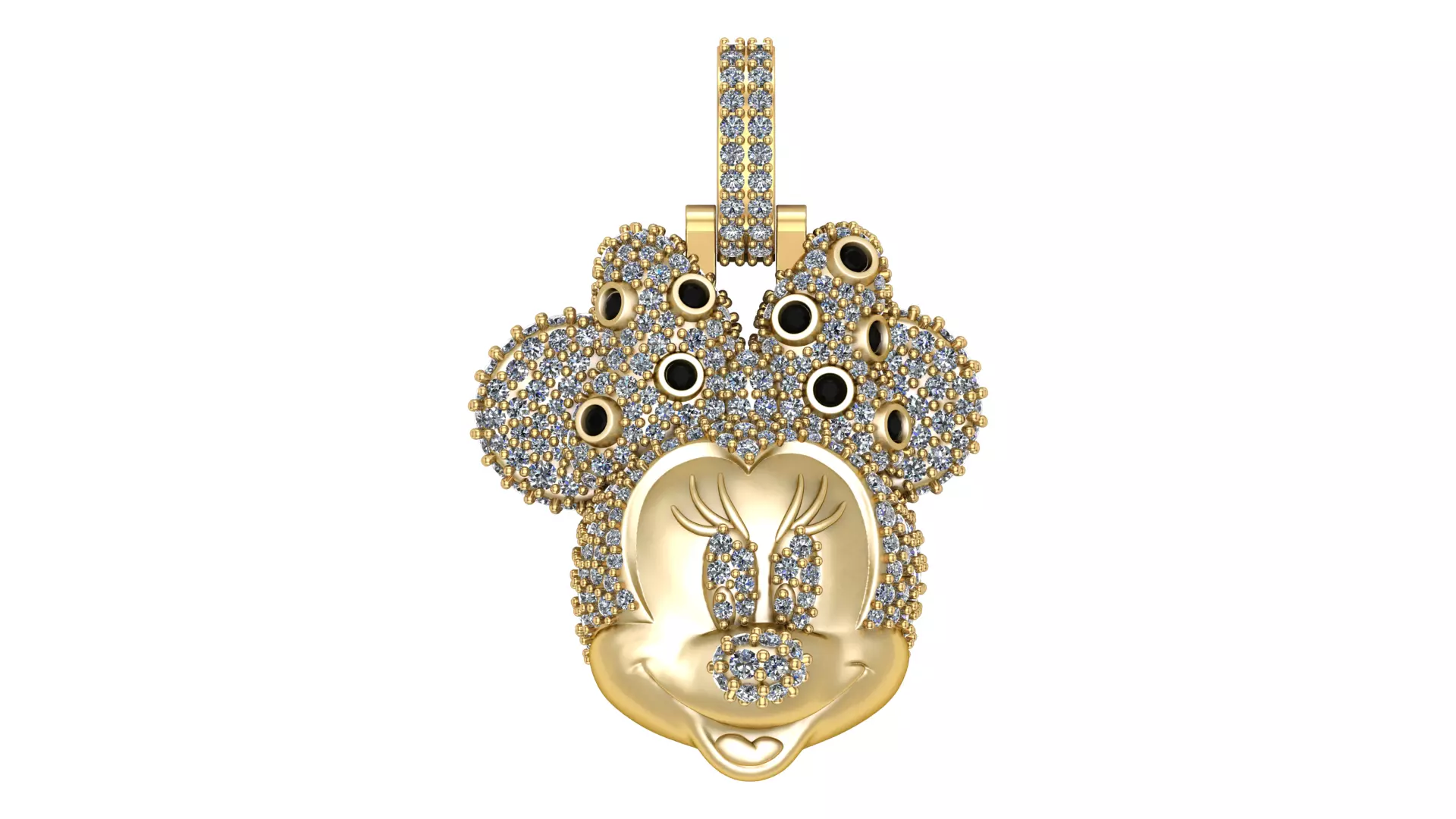 Minnie Mouse Pendant 3D CAD Model for Jewelry Making 3D print model_0