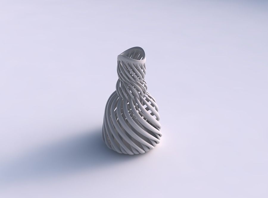 Vase curved twisted with muscle structure and intertwining in... 3D print model_0