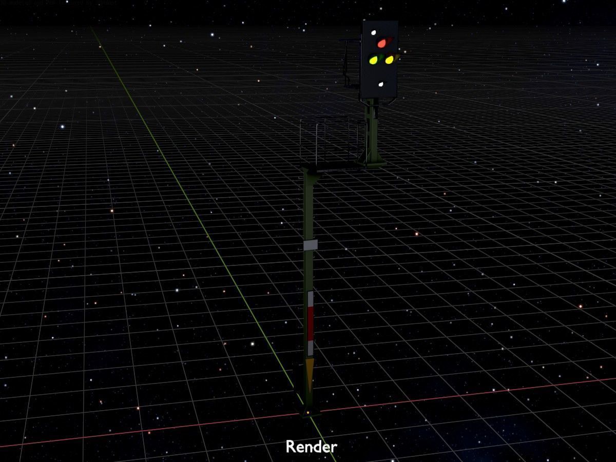 KS Railway Signal Post 4500mm and 7000mm All Versions 3D Model Collection_163