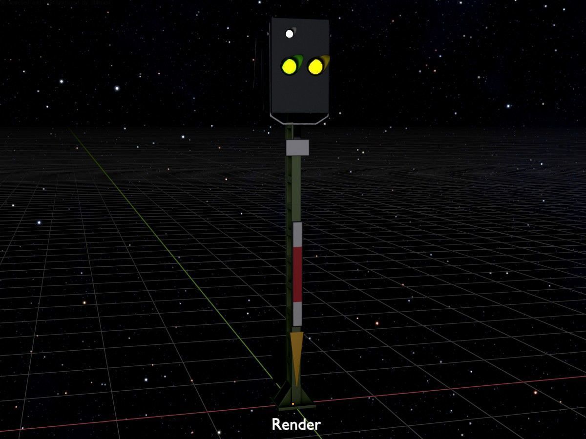 KS Railway Signal Post 4500mm and 7000mm All Versions 3D Model Collection_141