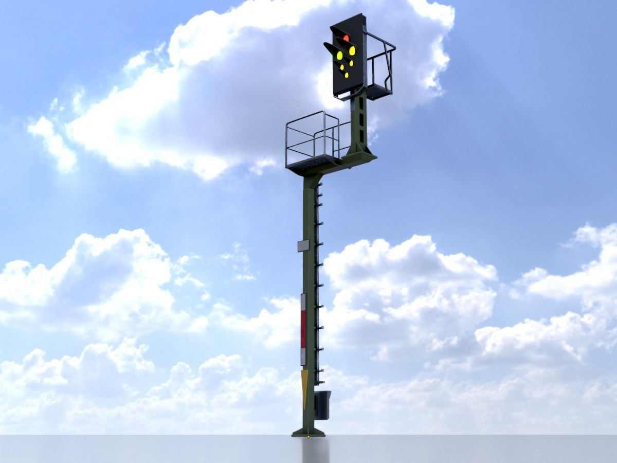 KS Railway Signal Post 4500mm and 7000mm All Versions 3D Model Collection_70