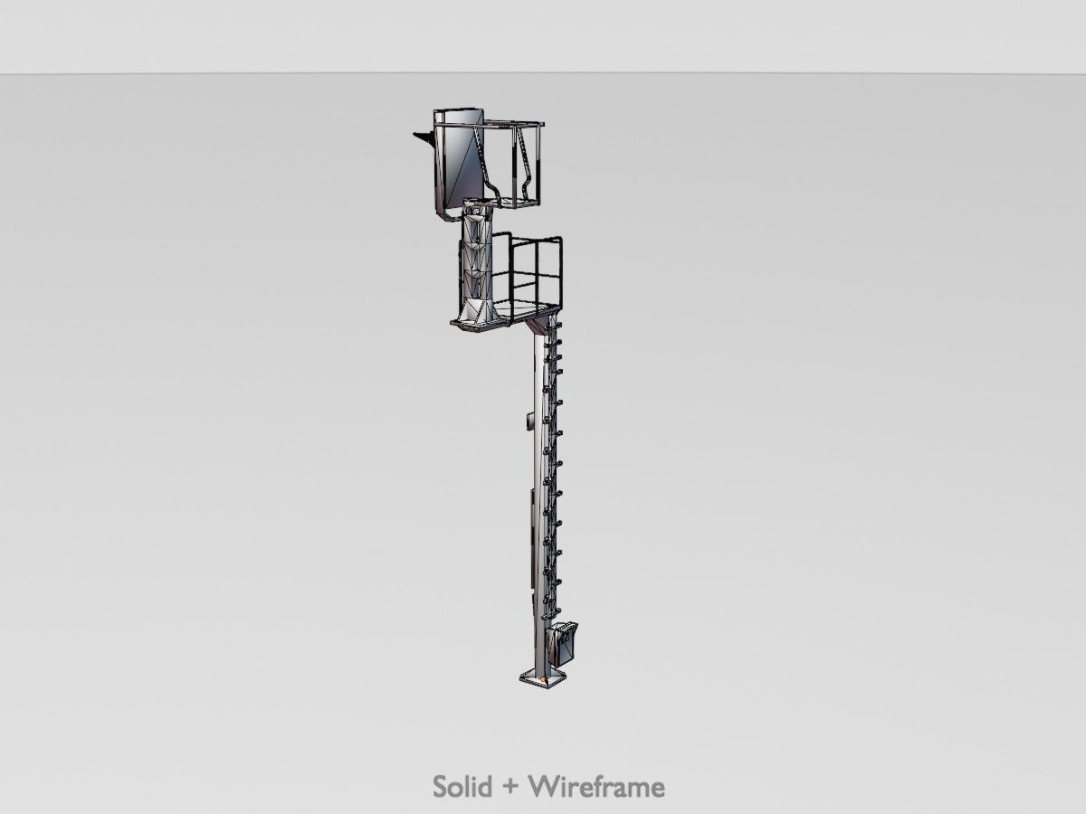 KS Railway Signal Post 4500mm and 7000mm All Versions 3D Model Collection_124