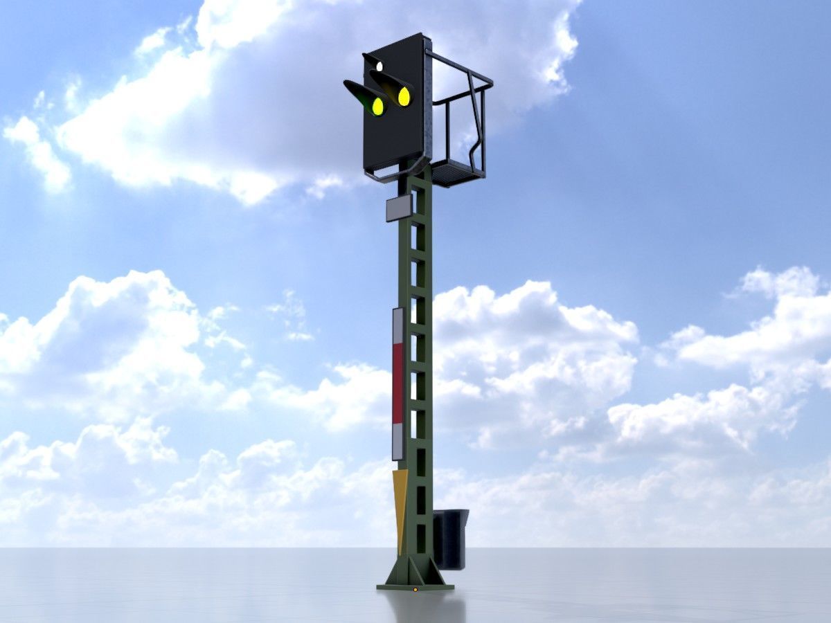 KS Railway Signal Post 4500mm and 7000mm All Versions 3D Model Collection_52