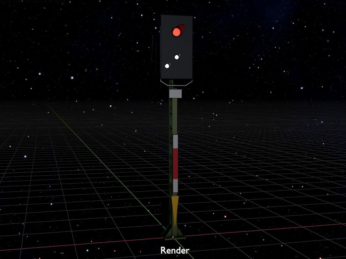 KS Railway Signal Post 4500mm and 7000mm All Versions 3D Model Collection_139