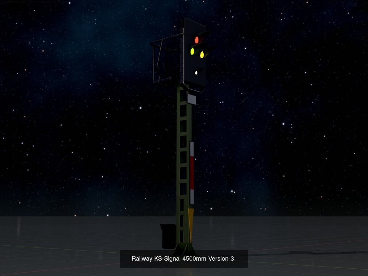 KS Railway Signal Post 4500mm and 7000mm All Versions 3D Model Collection_43