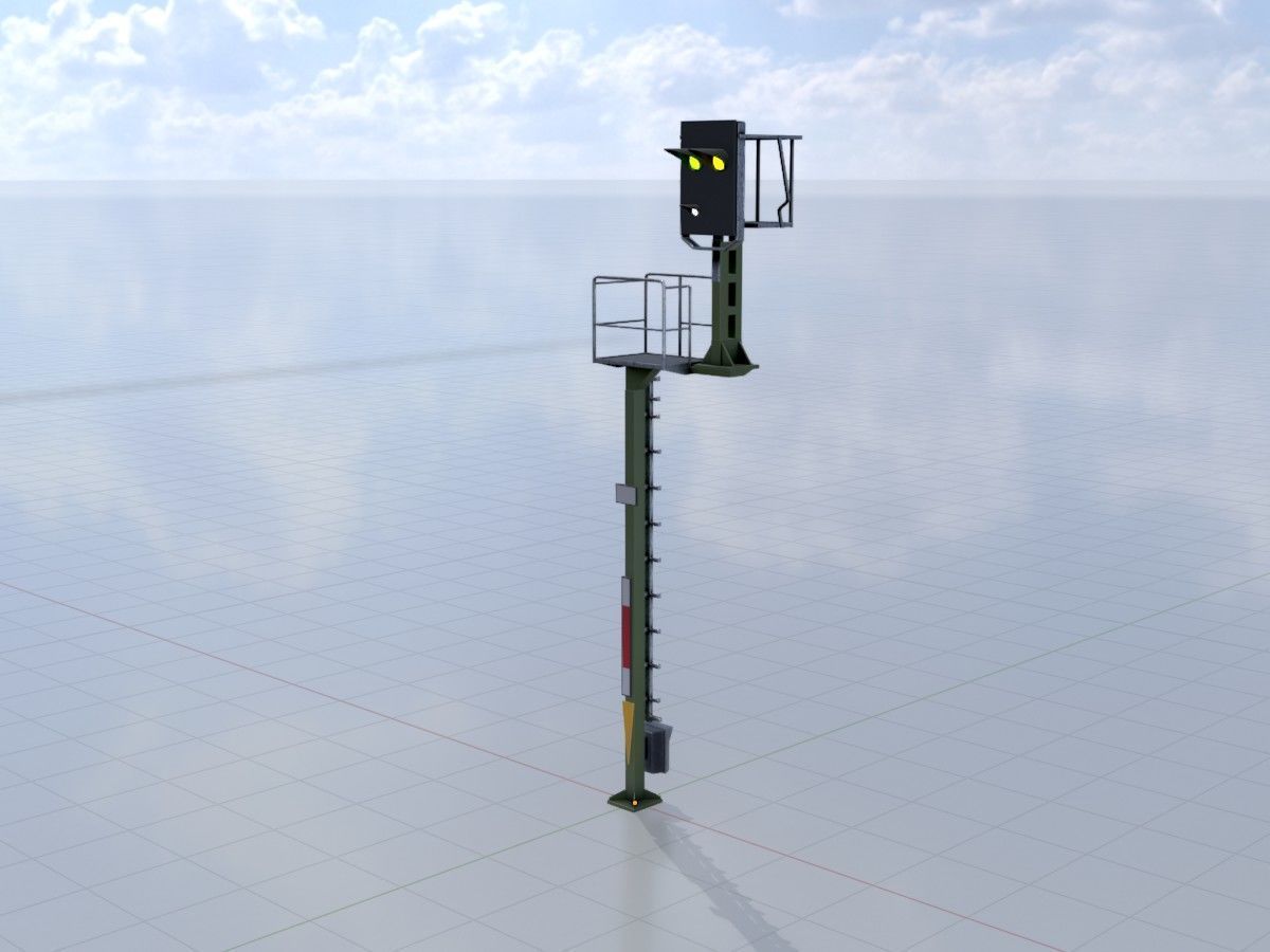 KS Railway Signal Post 4500mm and 7000mm All Versions 3D Model Collection_82