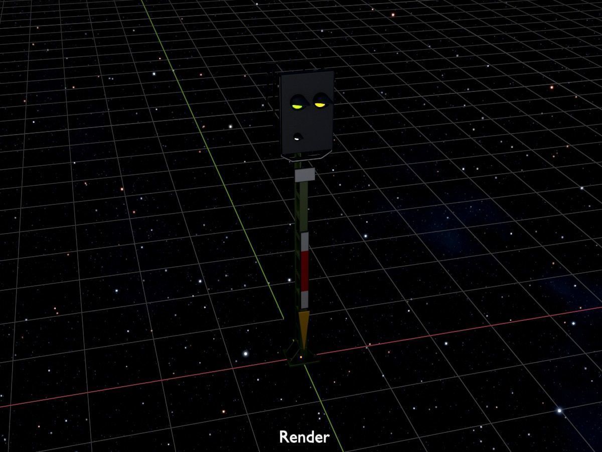 KS Railway Signal Post 4500mm and 7000mm All Versions 3D Model Collection_140