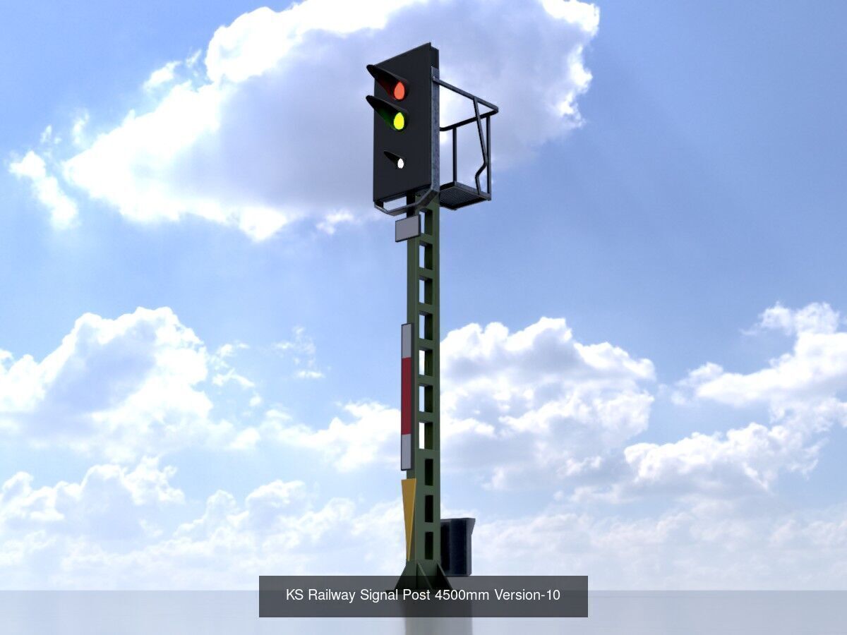 KS Railway Signal Post 4500mm and 7000mm All Versions 3D Model Collection_57