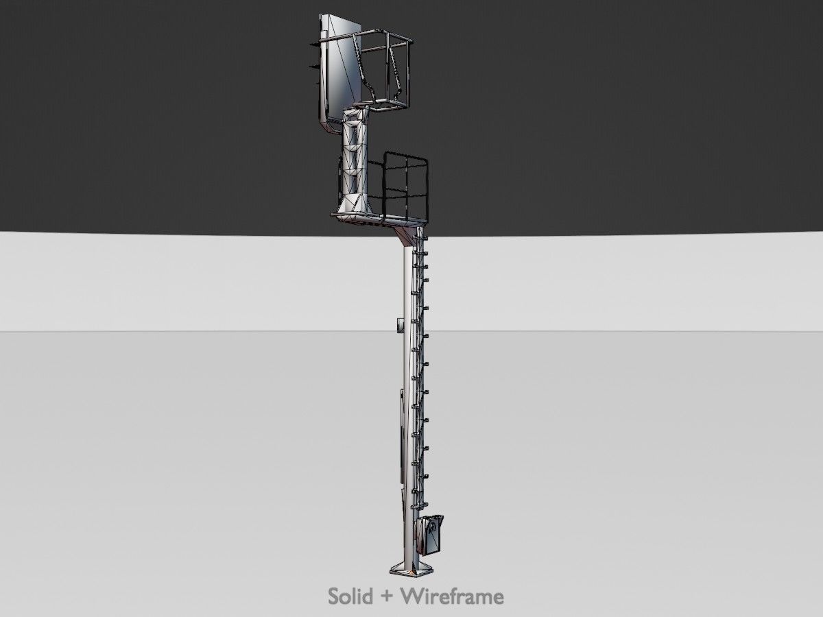 KS Railway Signal Post 4500mm and 7000mm All Versions 3D Model Collection_122