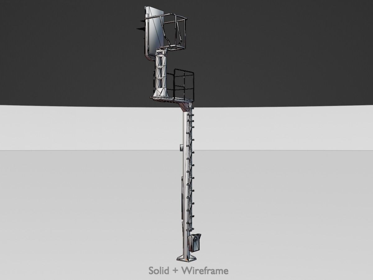 KS Railway Signal Post 4500mm and 7000mm All Versions 3D Model Collection_129