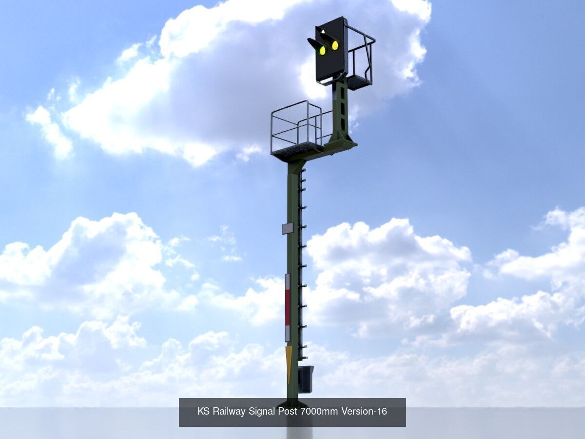 KS Railway Signal Post 4500mm and 7000mm All Versions 3D Model Collection_101