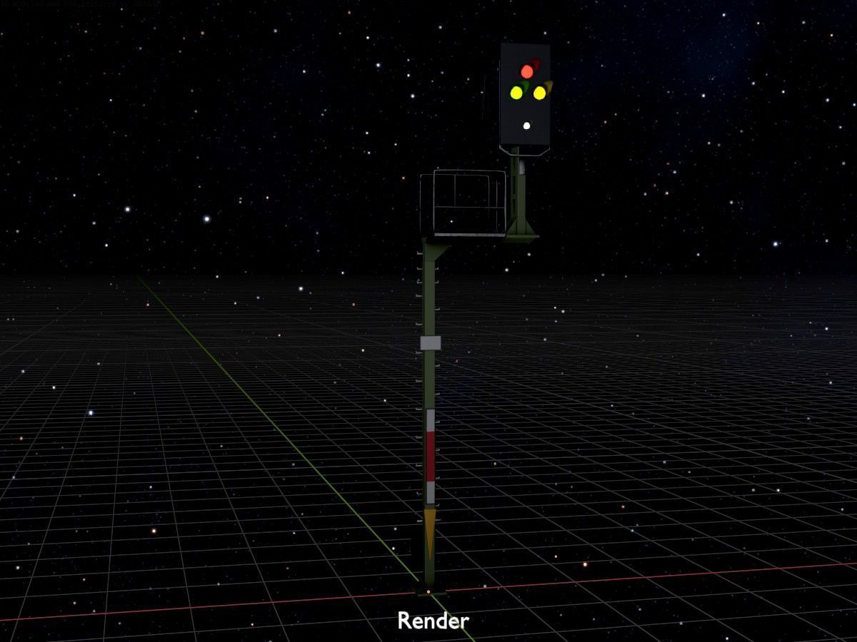 KS Railway Signal Post 4500mm and 7000mm All Versions 3D Model Collection_159