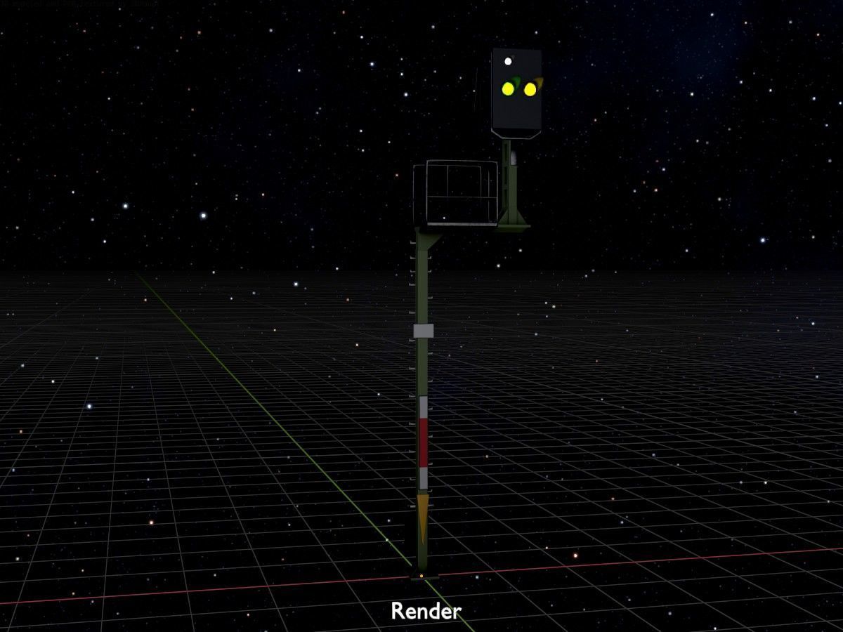 KS Railway Signal Post 4500mm and 7000mm All Versions 3D Model Collection_157