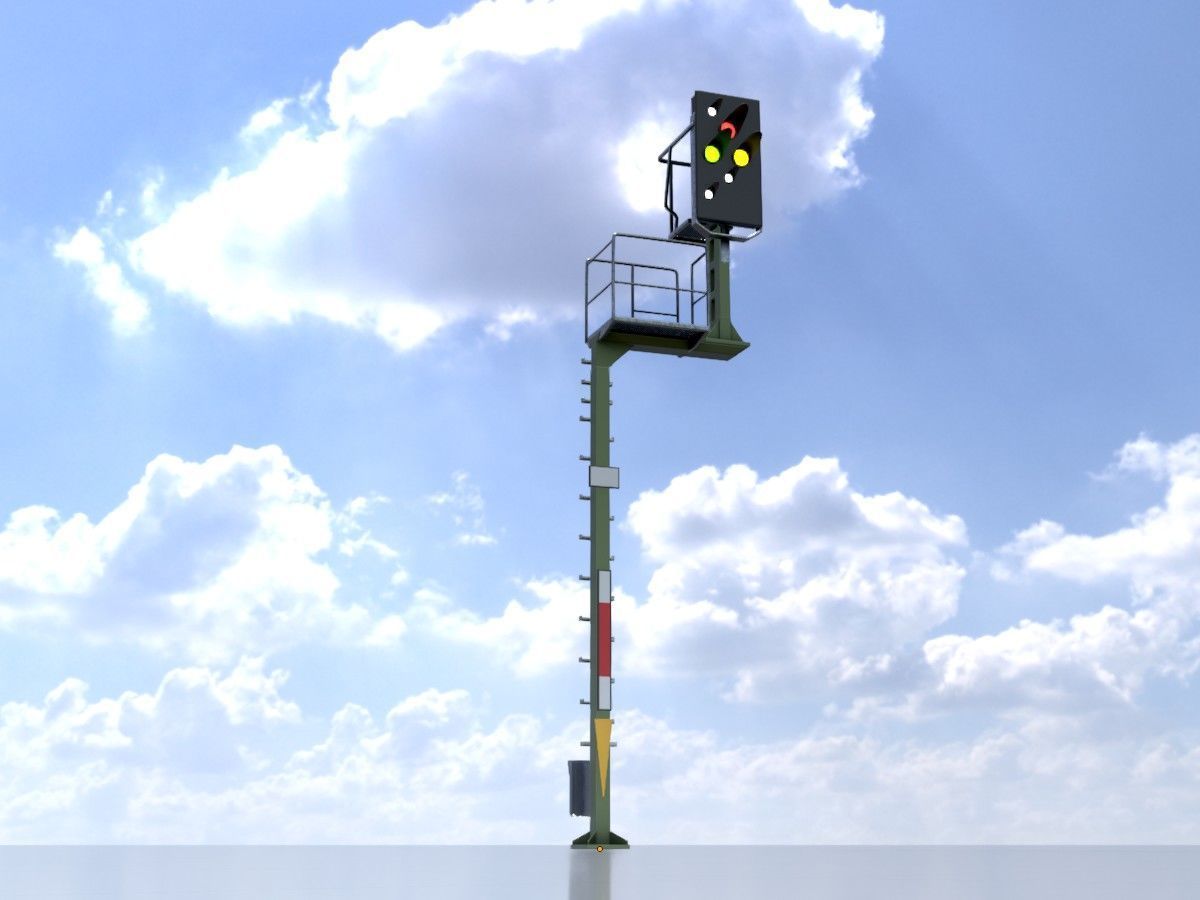 KS Railway Signal Post 4500mm and 7000mm All Versions 3D Model Collection_90