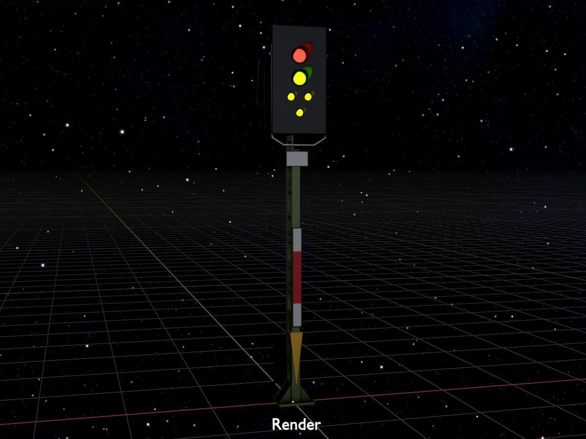 KS Railway Signal Post 4500mm and 7000mm All Versions 3D Model Collection_148