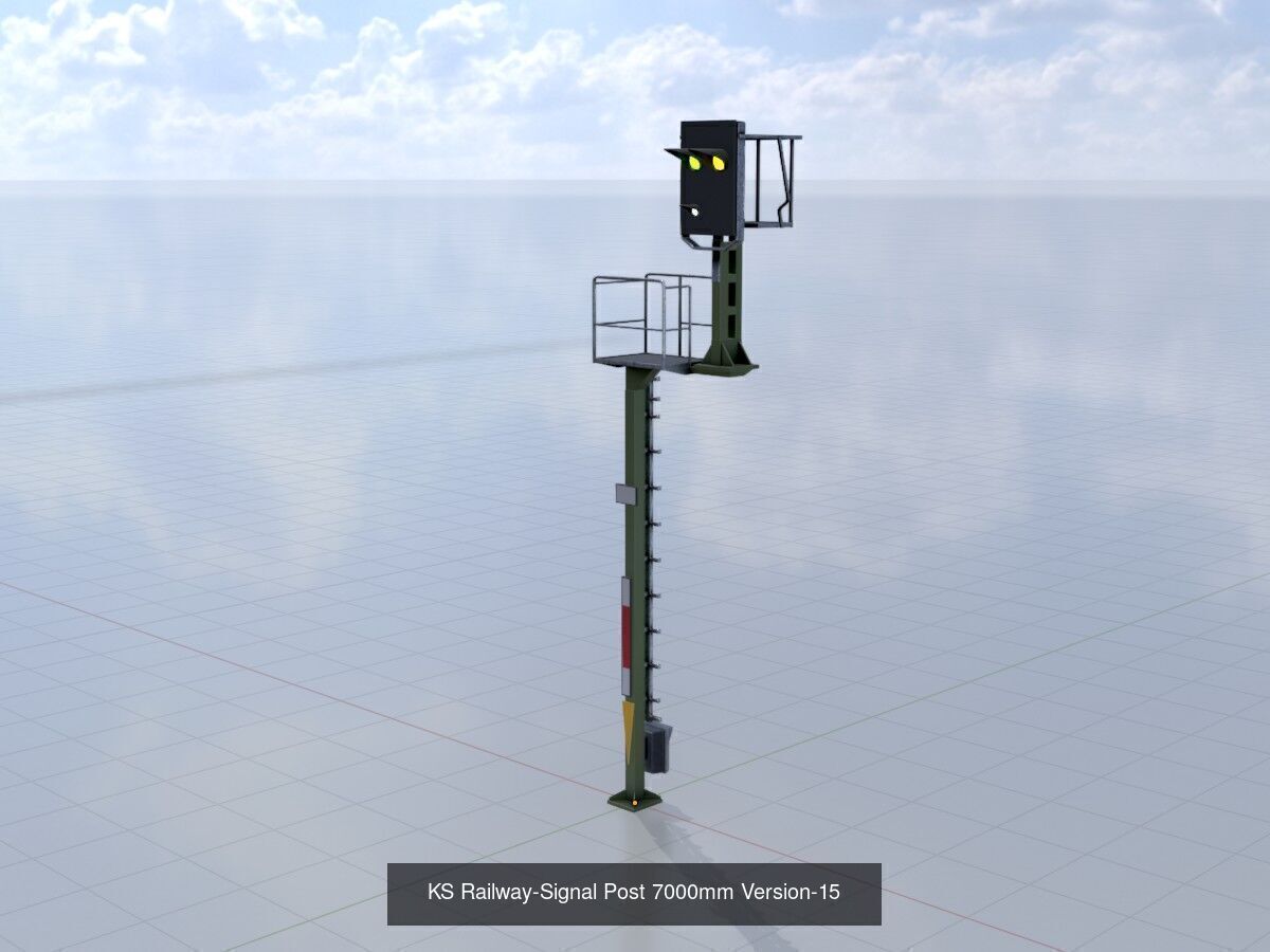 KS Railway Signal Post 4500mm and 7000mm All Versions 3D Model Collection_99