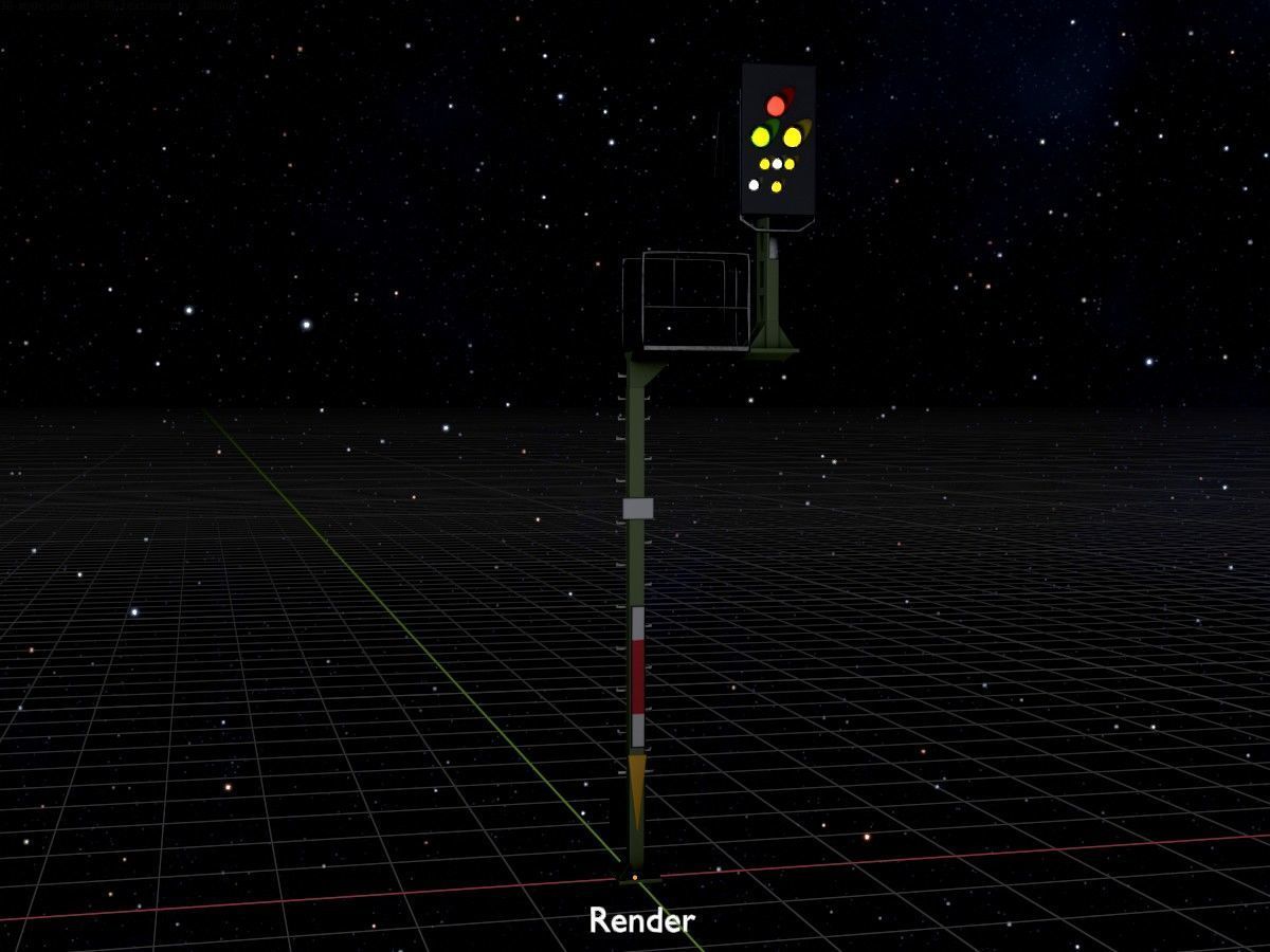 KS Railway Signal Post 4500mm and 7000mm All Versions 3D Model Collection_158