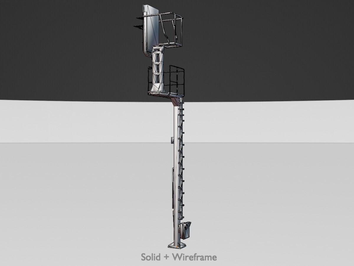 KS Railway Signal Post 4500mm and 7000mm All Versions 3D Model Collection_131