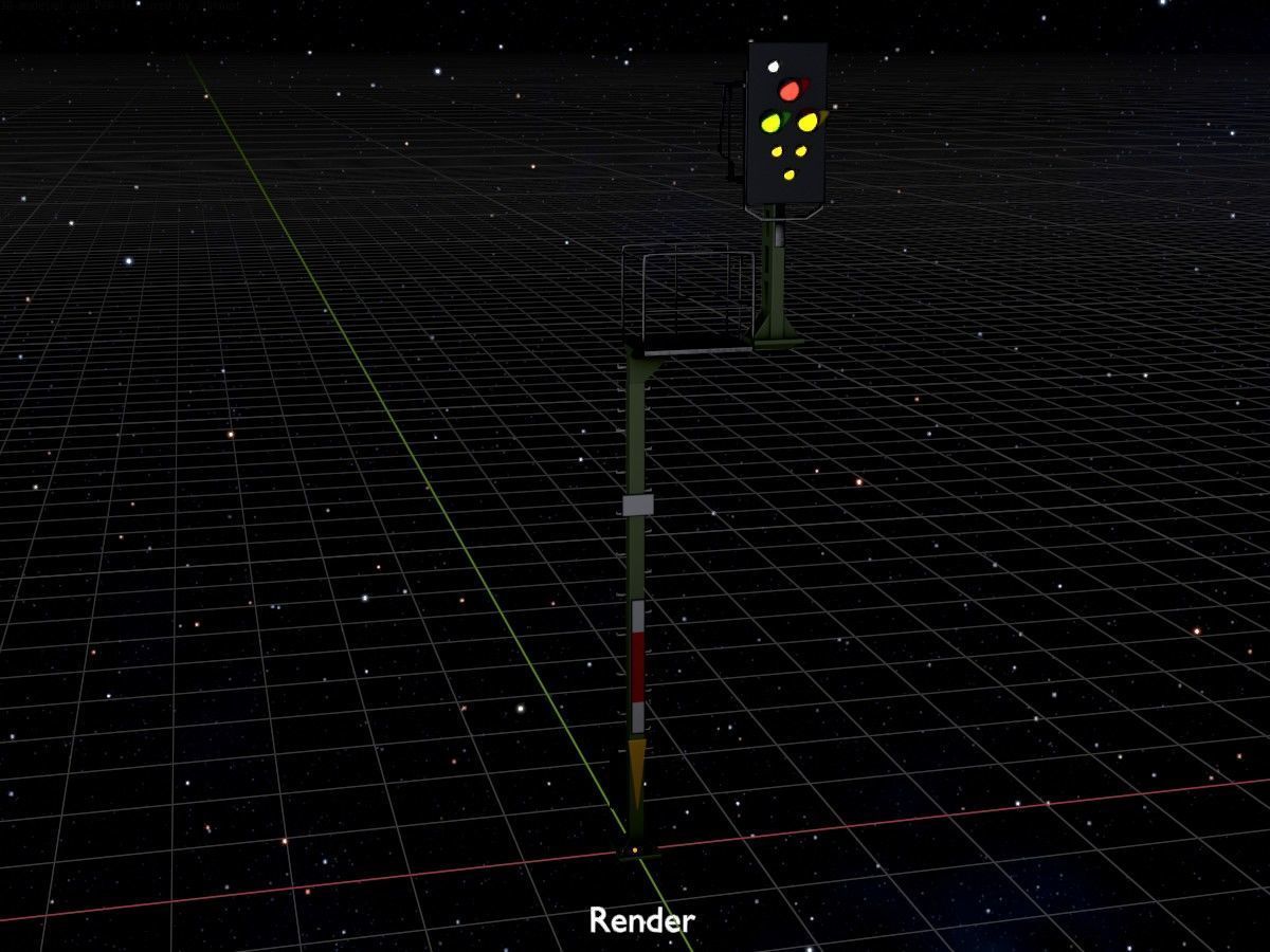KS Railway Signal Post 4500mm and 7000mm All Versions 3D Model Collection_161
