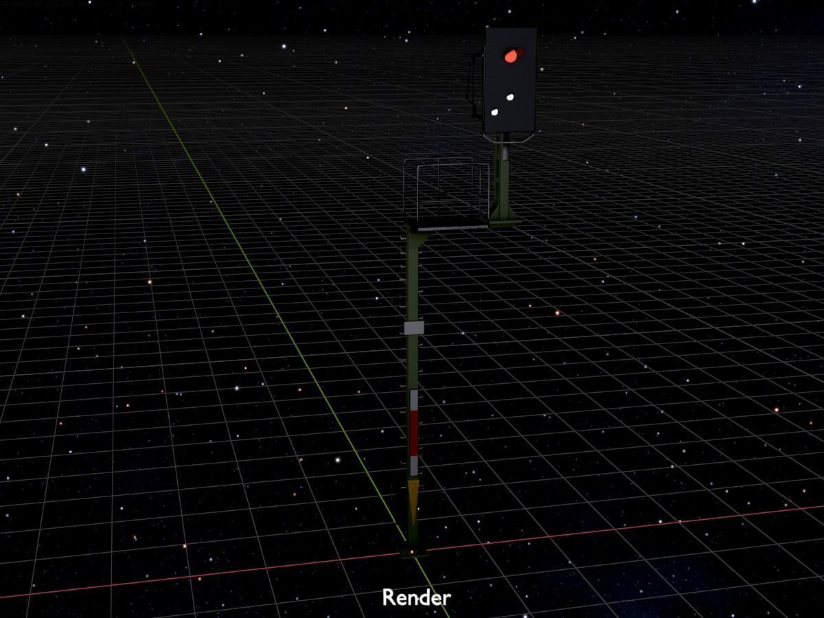 KS Railway Signal Post 4500mm and 7000mm All Versions 3D Model Collection_155