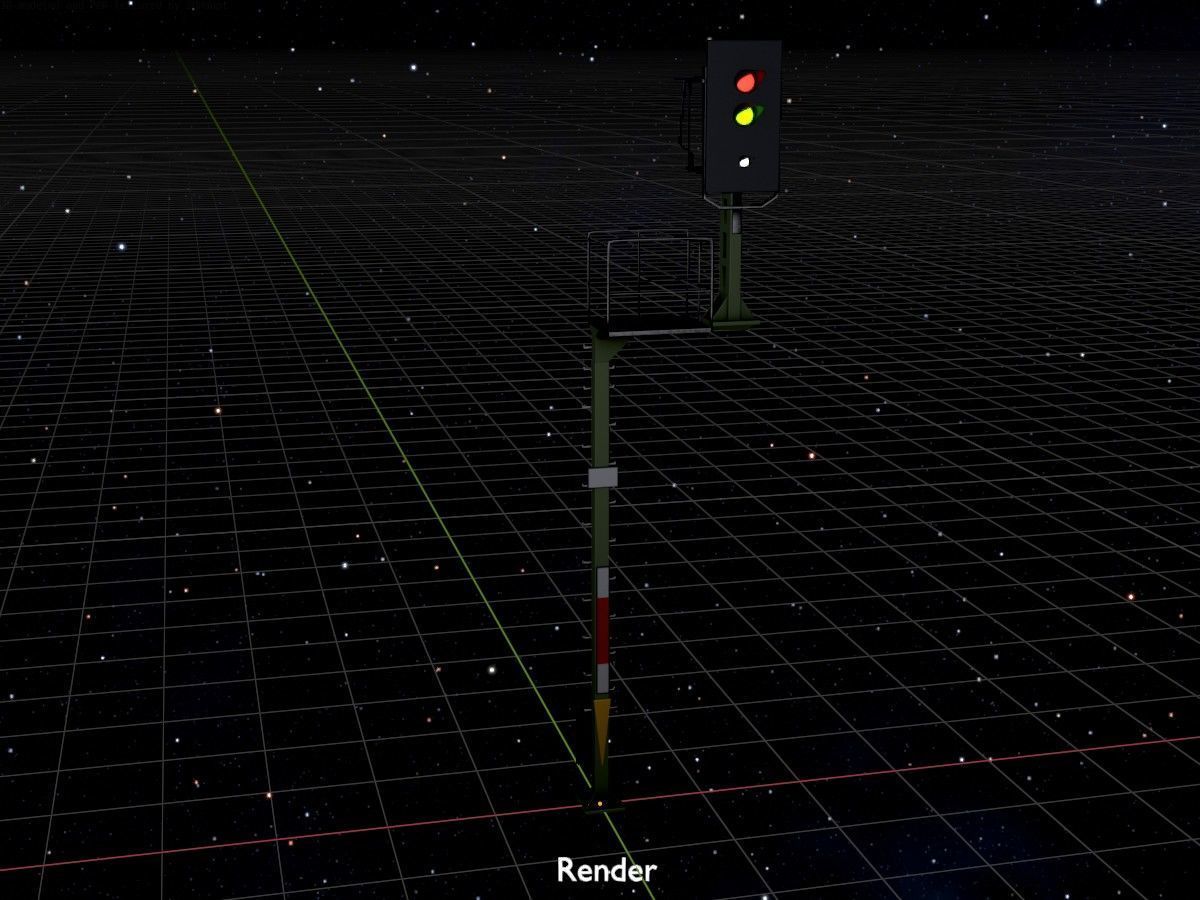 KS Railway Signal Post 4500mm and 7000mm All Versions 3D Model Collection_151