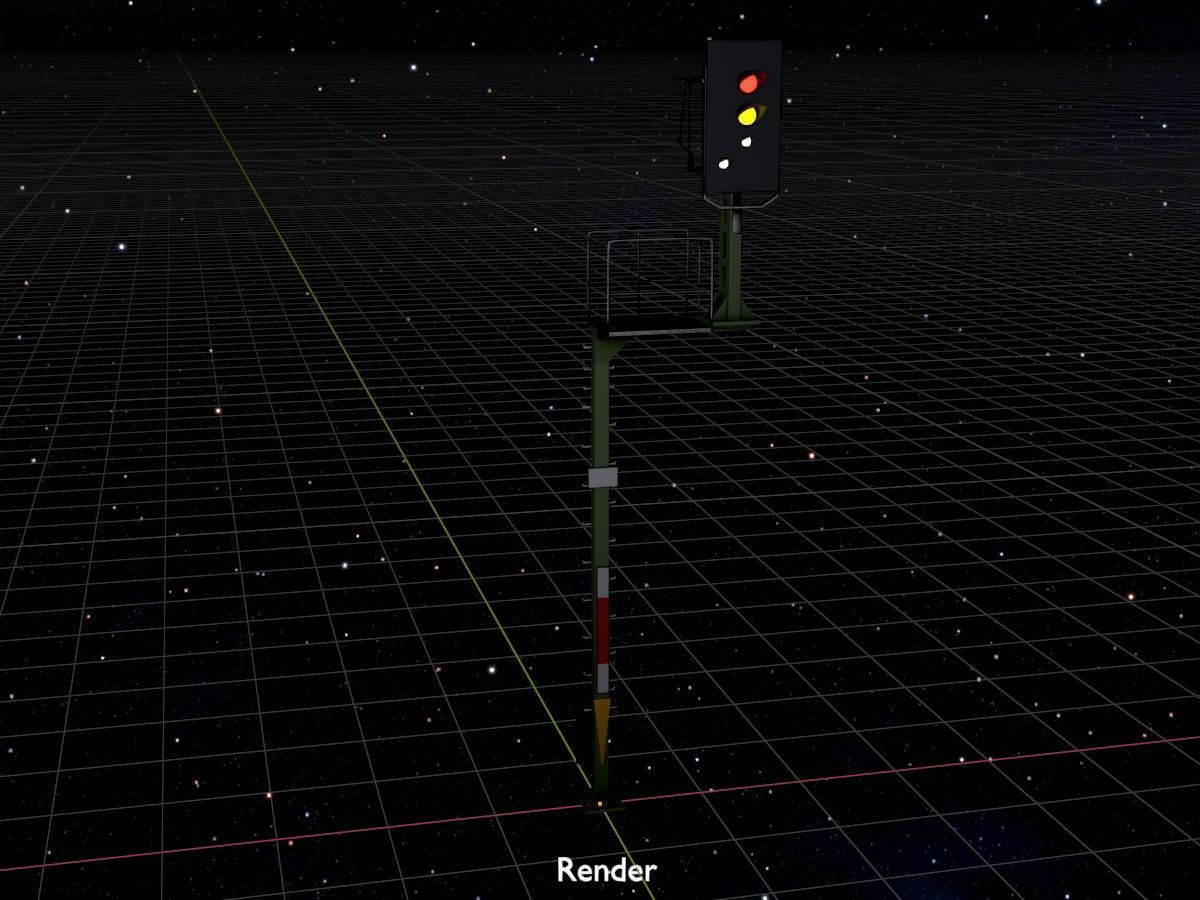 KS Railway Signal Post 4500mm and 7000mm All Versions 3D Model Collection_152