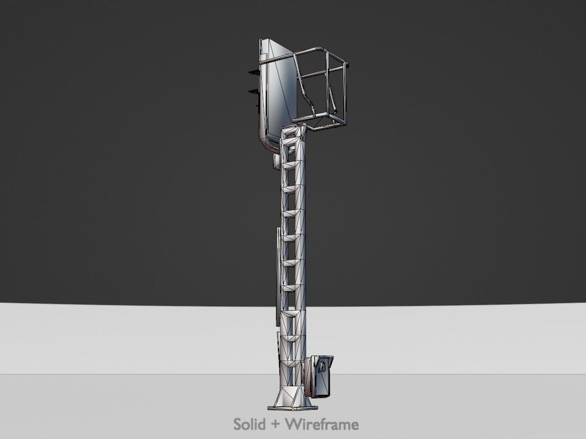 KS Railway Signal Post 4500mm and 7000mm All Versions 3D Model Collection_116