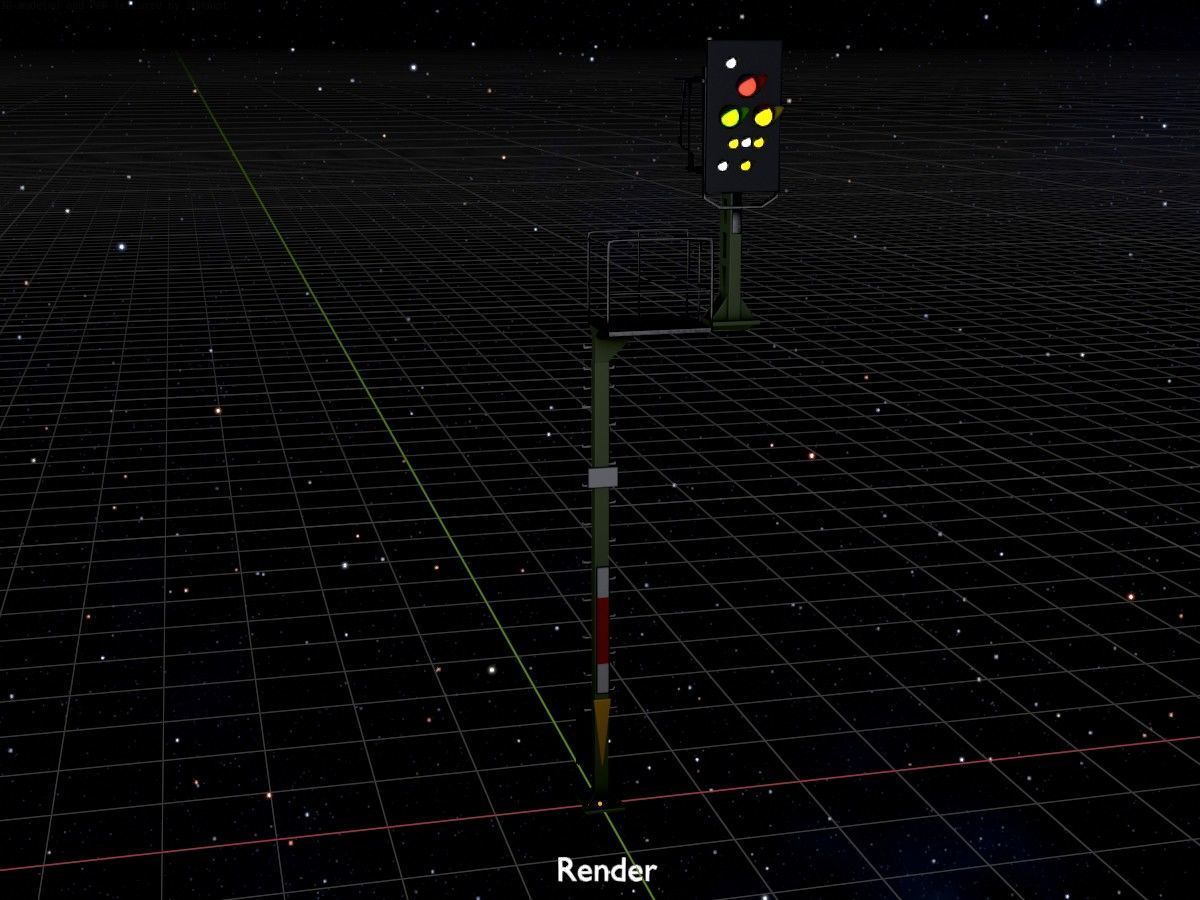 KS Railway Signal Post 4500mm and 7000mm All Versions 3D Model Collection_162