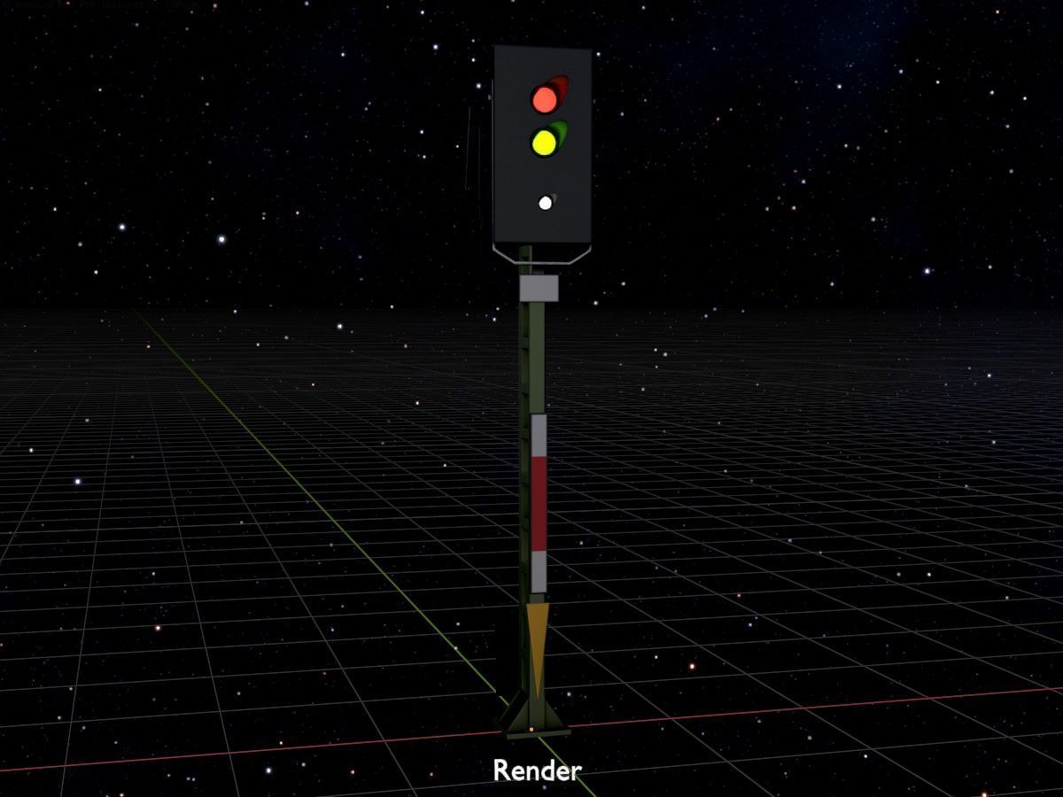 KS Railway Signal Post 4500mm and 7000mm All Versions 3D Model Collection_135