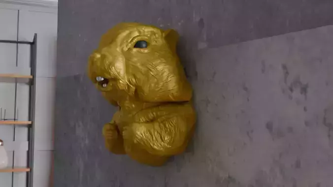 marmot head prairie dog wall mount STL 3D print model