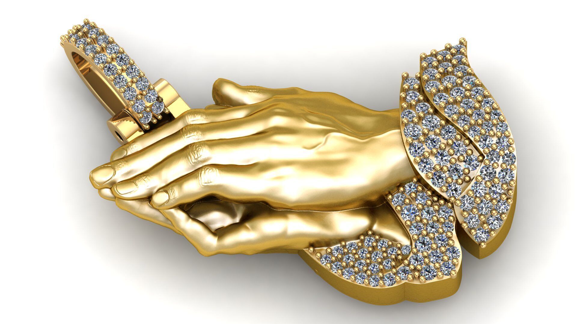 Praying Hands Pendant - 3D CAD Jewelry Design 3D print model_1