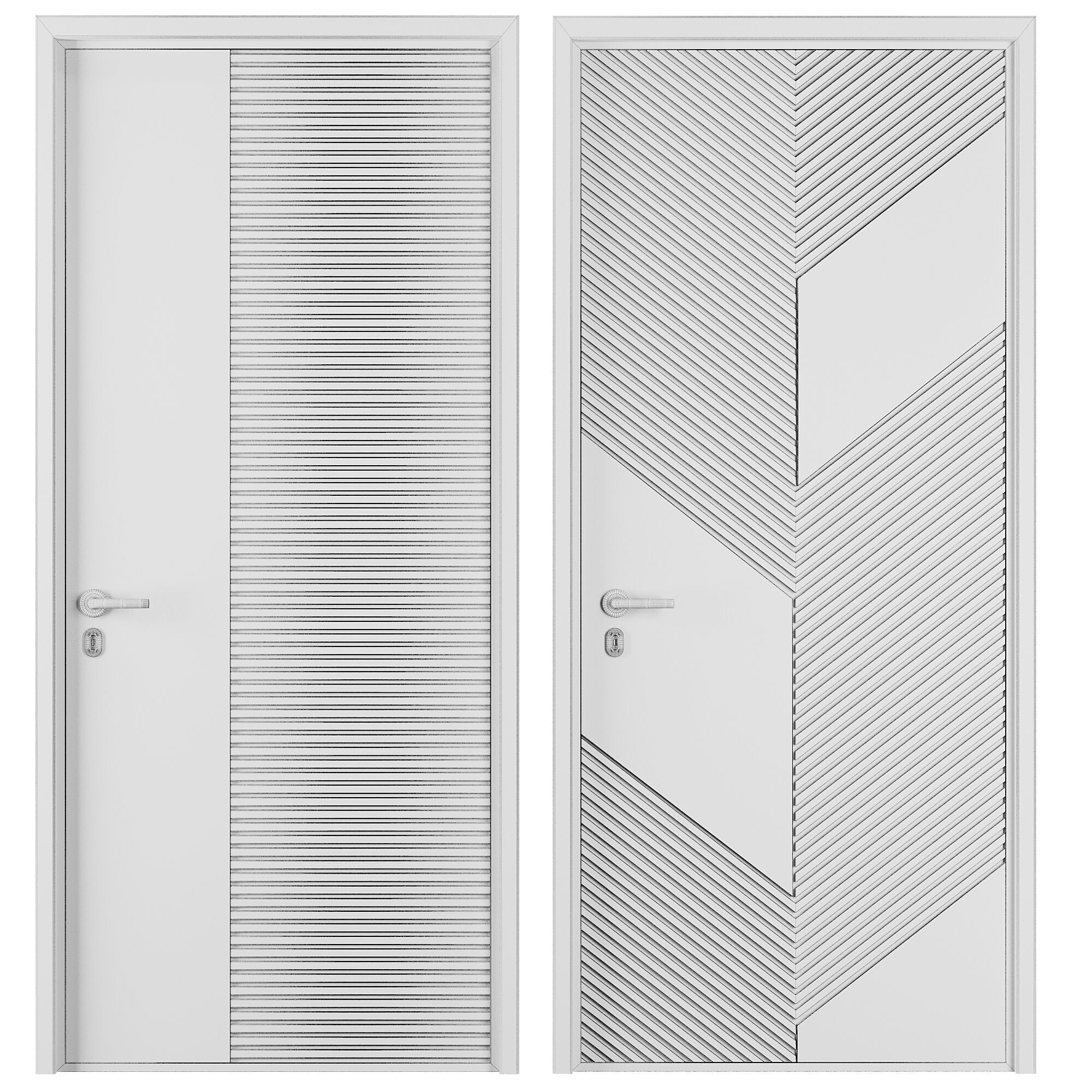 Entrance door set64 3D model_4